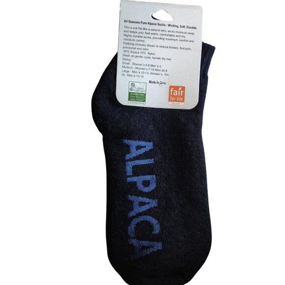 ALPACA HIGH GRADE FLEECE ANKLE SOCKS FROM PERU UNISEX NAVY AND BLUE NWT - Picture 2 of 5
